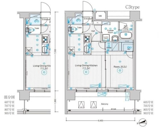 八広駅 徒歩7分 6階の物件間取画像